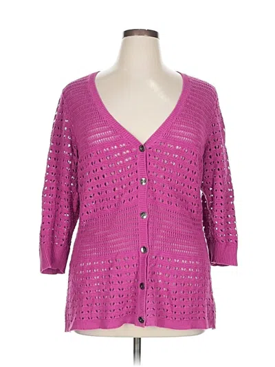 Pre-owned Dkny Jeans Cardigan Sweater In Pink