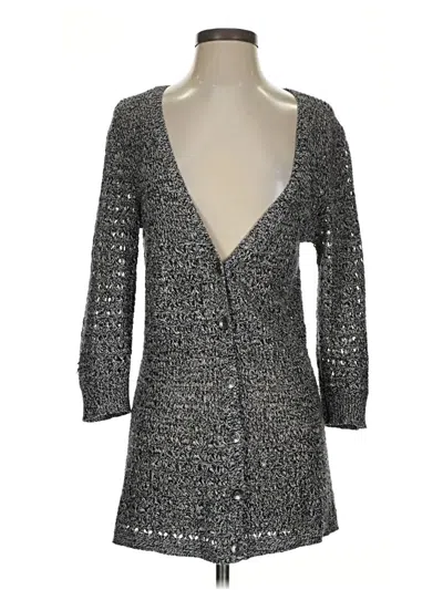Pre-owned Dkny Jeans Cardigan Sweater In Silver