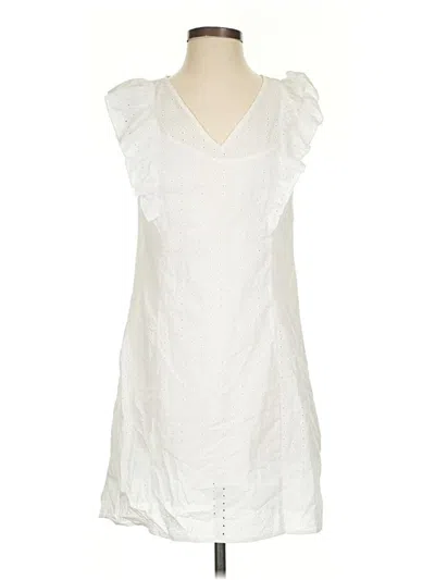 Pre-owned Dkny Jeans Casual Dress In White