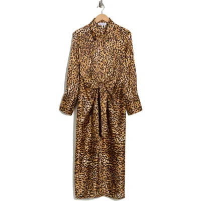 Dkny Jeans Cheetah Print Satin Dress In Animal Print