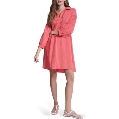 Dkny Jeans Cotton Gauze Dress In Burgundy