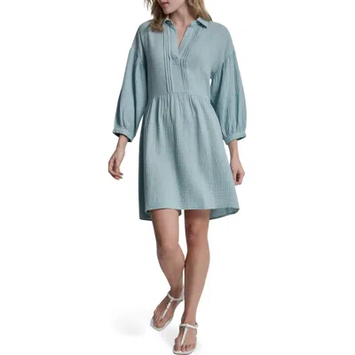 Dkny Jeans Cotton Gauze Dress In Gray