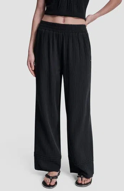Dkny Jeans Cotton Gauze Pull-on Pants In Blue