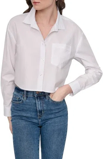 Dkny Jeans Crop Cotton Poplin Button-up Shirt