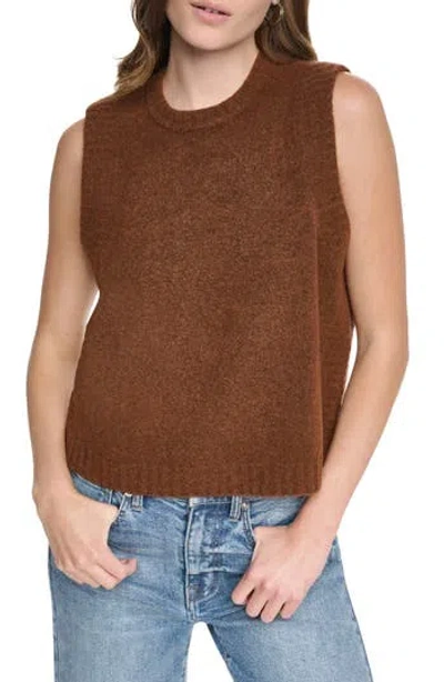 Dkny Jeans Deep Armhole Sweater Vest In Brown