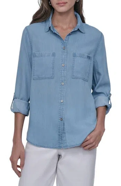 Dkny Jeans Denim Button-up Shirt In Chambray