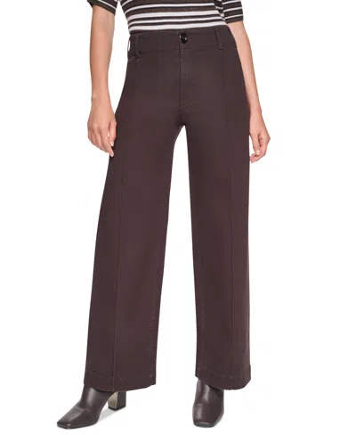Dkny Jeans Dkny Petite High-waisted Wide-leg Jeans In Brown
