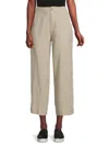 Dkny Jeans Dkny Women's Cropped Wide-leg Linen Pants In Vintage Khaki