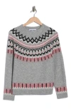 Dkny Jeans Fair Isle Crewneck Sweater In Gray