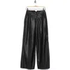 Dkny Jeans Faux Leather Wide Leg Pants In Black