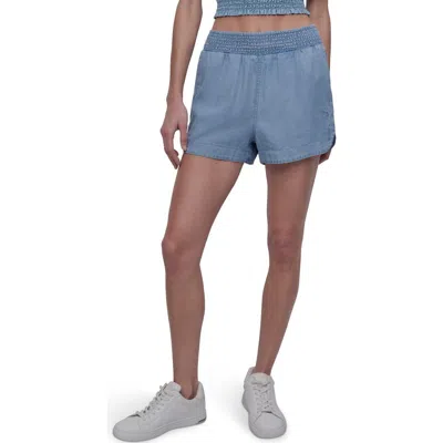 Dkny Jeans Garment Dyed Shorts In Chambray