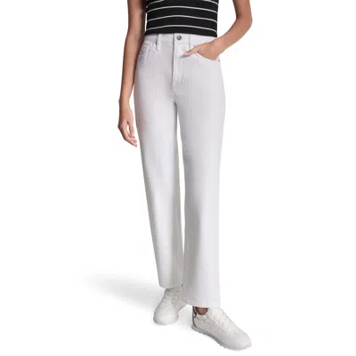 Dkny Jeans Hi Rise Classic Straight Denim Jeans In White