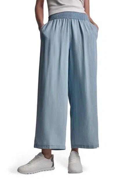 Dkny Jeans High Rise Tencel® Lyocell Wide Leg Pants In Blue