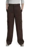 Dkny Jeans High Waist Wide Leg Cargo Pants In Brown