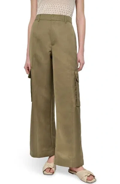 Dkny Jeans High Waist Wide Leg Cargo Pants In Green