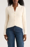 Dkny Jeans Johnny Collar Cardigan In White