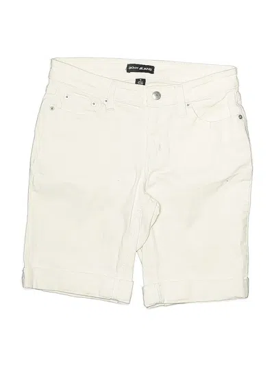 Pre-owned Dkny Jeans Khaki Shorts In White