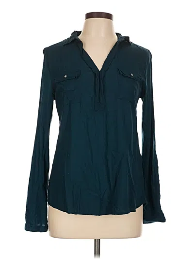 Pre-owned Dkny Jeans Long Sleeve Blouse In Blue
