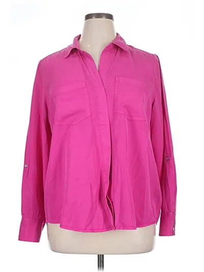 Pre-owned Dkny Jeans Long Sleeve Blouse In Pink
