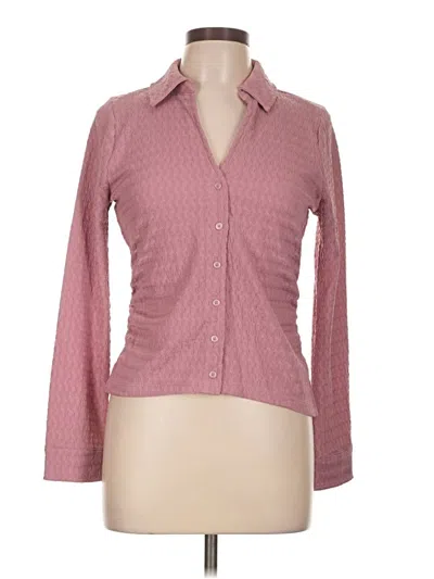 Pre-owned Dkny Jeans Long Sleeve Blouse In Pink