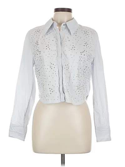 Pre-owned Dkny Jeans Long Sleeve Blouse In Silver