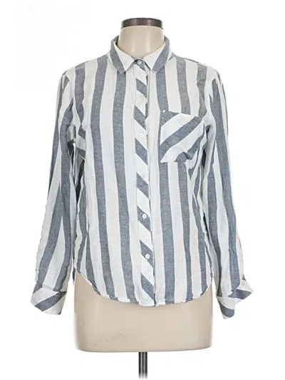 Pre-owned Dkny Jeans Long Sleeve Button Down Shirt In Silver