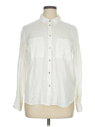 Pre-owned Dkny Jeans Long Sleeve Button Down Shirt In White