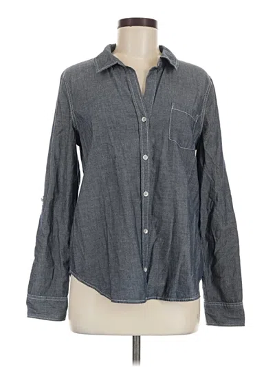Pre-owned Dkny Jeans Long Sleeve Polo Shirt In Gray