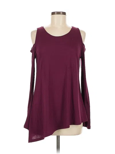 Pre-owned Dkny Jeans Long Sleeve Top In Burgundy