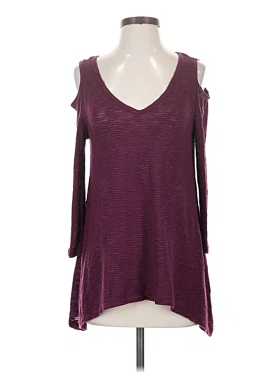 Pre-owned Dkny Jeans Long Sleeve Top In Burgundy