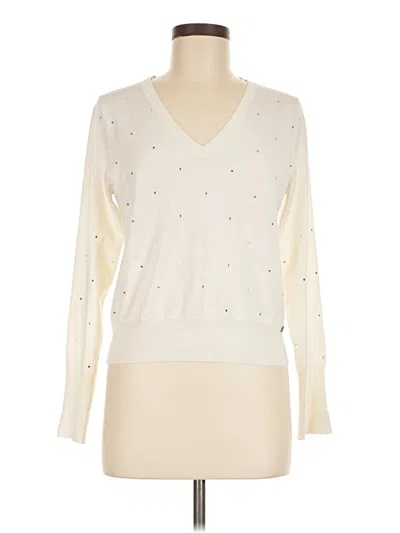 Pre-owned Dkny Jeans Long Sleeve Top In White