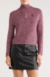 Dkny Jeans Marled Quarter Zip Sweater In Multi