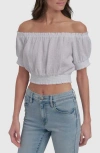 Dkny Jeans Off The Shoulder Crop Top In White