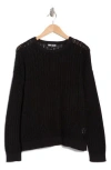 Dkny Jeans Open Stitch Cotton Sweater In Black