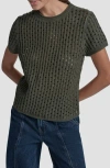 Dkny Jeans Open Stitch Sweater In Green