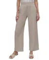 Dkny Jeans Petite Cotton High-rise Smocked-waist Pants In Pebble