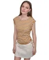 Dkny Jeans Petite Cotton Ruched Side-tie Sleeveless Tee