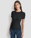 Dkny Jeans Petite Crewneck Short-sleeve T-shirt In Black
