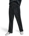 Dkny Jeans Petite Debossed Velour Logo Detail Pull-on Pants In Black