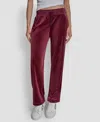 Dkny Jeans Petite Drawstring-waist Velour Pants In Burgundy