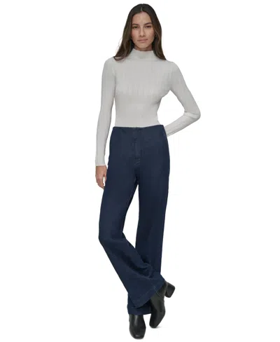Dkny Jeans Petite High-rise Wide-leg Jeans In Lexington
