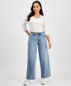 Dkny Jeans Petite Claremont Modern High-rise Wide-leg Jeans In Bryant