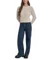 Dkny Jeans Petite Pointelle Crewneck Sweater In Neutral