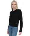 Dkny Jeans Petite Pullover Polo Sweater In Black