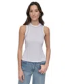 Dkny Jeans Women's Studded Crewneck Tank In White