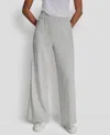 Dkny Jeans Petite Sequin Mid-rise Wide-leg Pants In White