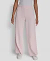 Dkny Jeans Petite Sequin Mid-rise Wide-leg Pants In Pink