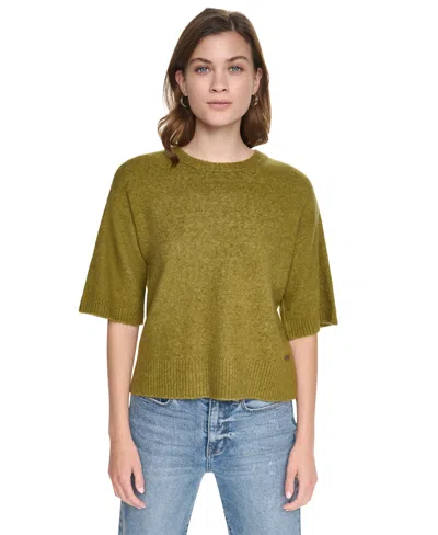 Dkny Jeans Petite Short-sleeve Pullover Sweater In Green