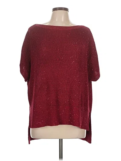Pre-owned Dkny Jeans Poncho In Burgundy