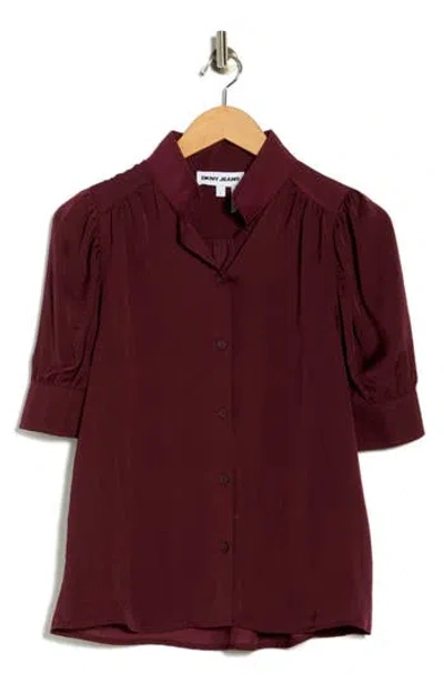 DKNY JEANS DKNY JEANS PUFF SHORT SLEEVE BUTTON-UP SHIRT